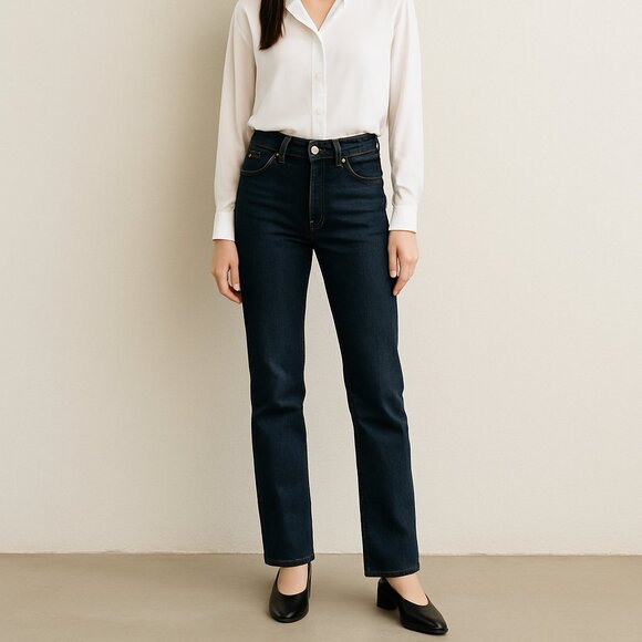 Moussy Vintage Slim Straight Jeans Sz 31 Dark Blue Japanese Denim NWT Premium - Picture 1 of 14